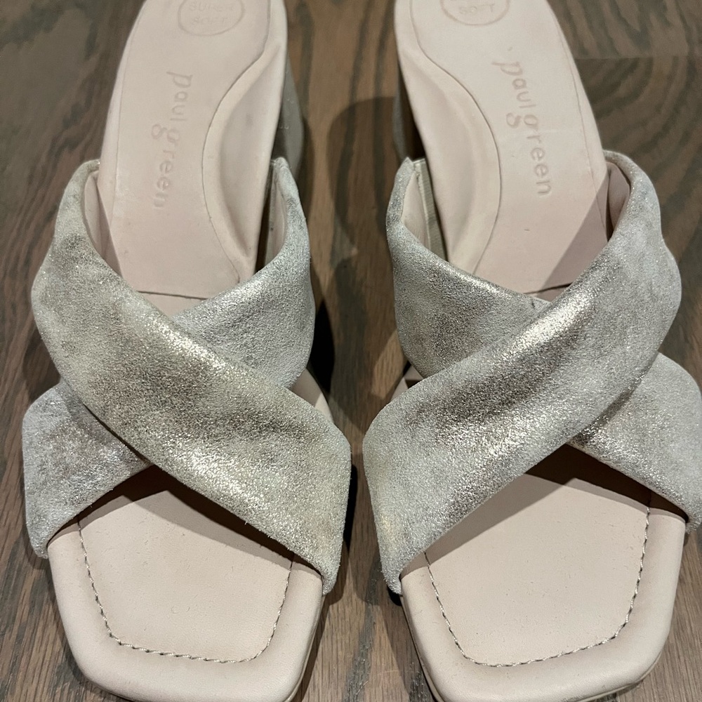 Paul Green Lauren Sandal Mineral Metallic NWOT Size 8 (5.5) - Picture 5 of 6